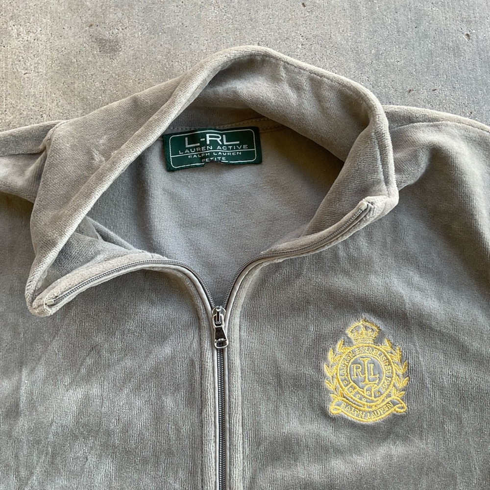 Lauren Ralph Lauren full zip velour track jacket - Picture 3 of 6